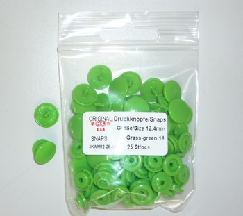 Kamsnapdrukkers 12.4mm (25 stuks), Grasgroen 14